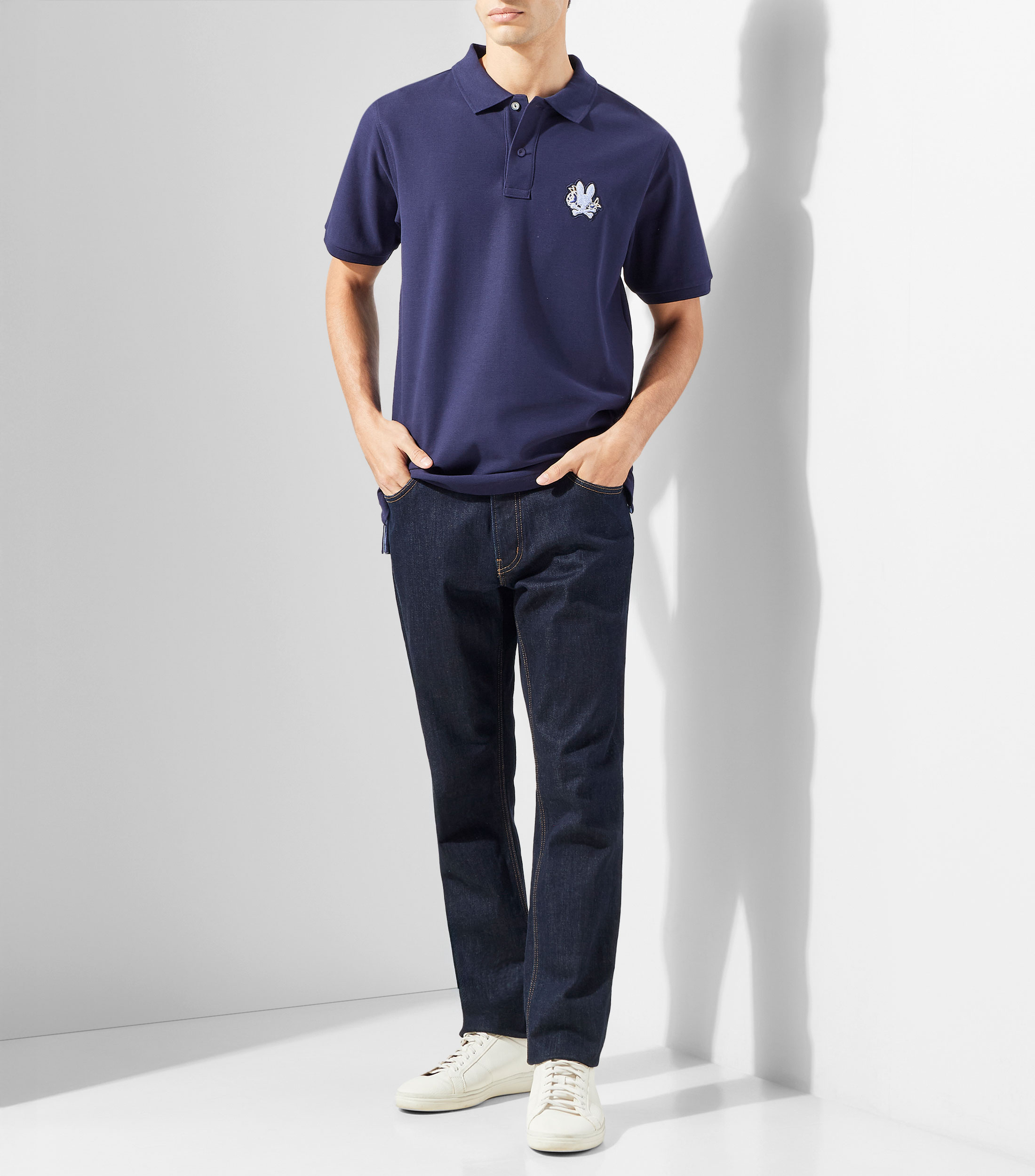 Playera tipo polo manga corta lisa Hombre
